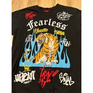 KEEP IT REAL FEARLESS GRAPHIC T-SHIRT SIZE LARGE